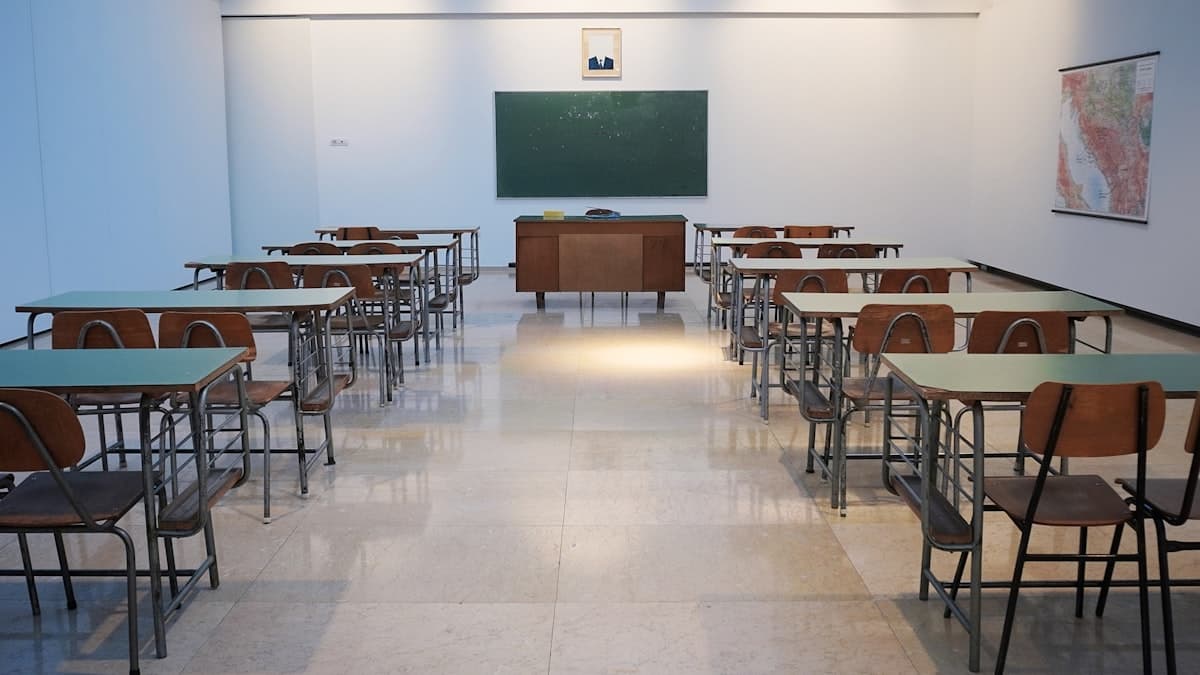 School painting Brisbane. Bright freshly painted classroom